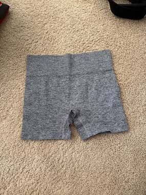 Colsie Women's Seamless Ribbed High-Waisted Bike Shorts - Heather Gray XL